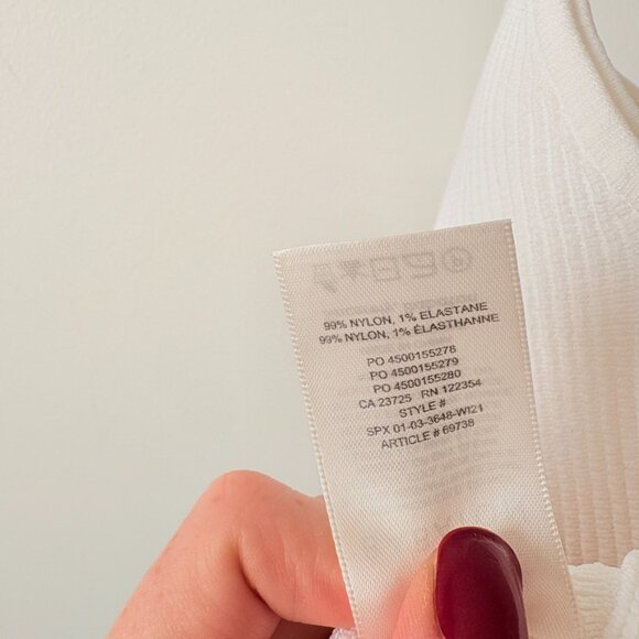 Aritzia Babaton Sculpt Knit Square Neck Tank Top White Size Medium - Picture 8 of 8